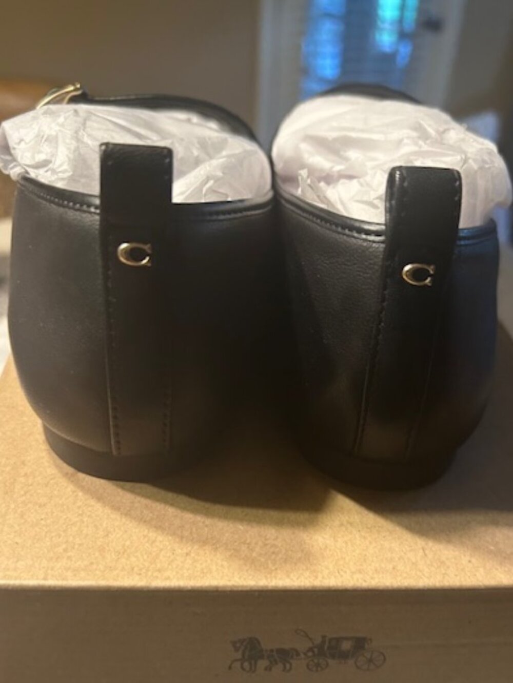 Coach Black C Rivet Leather Mary Jane Flats - Picture 5 of 12